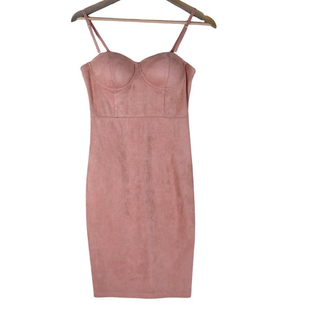 NWT Guess Strapless Rosette Mini Dress XS Faux Suede Bustier Coquette Y2K Party - Picture 2 of 9